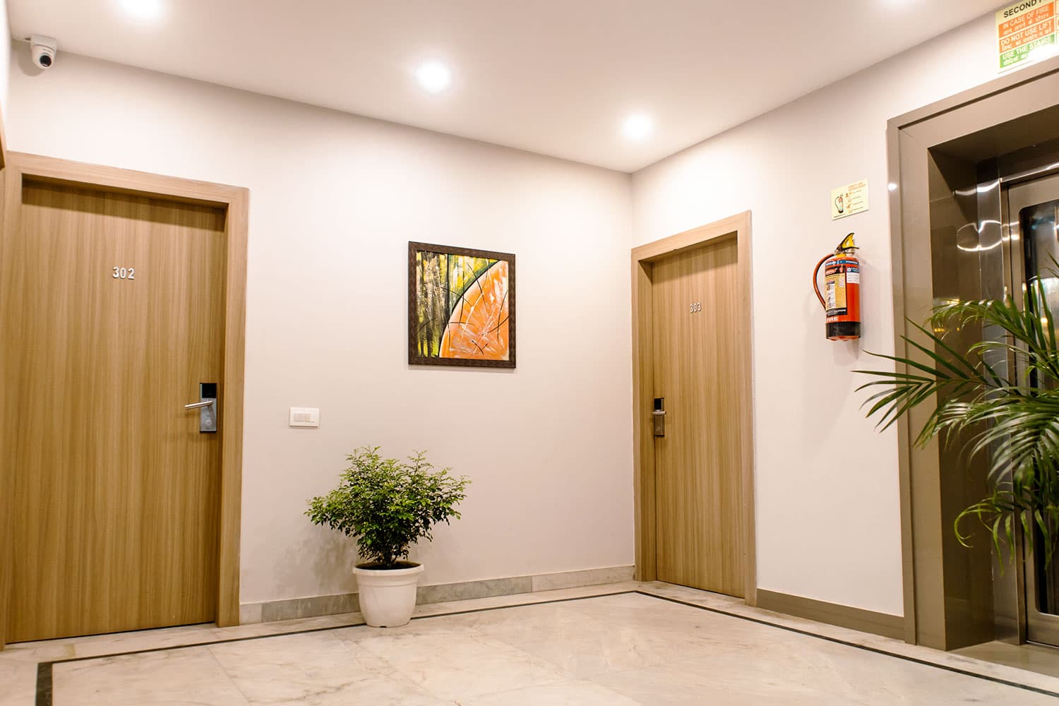 Corridor outside room 302
